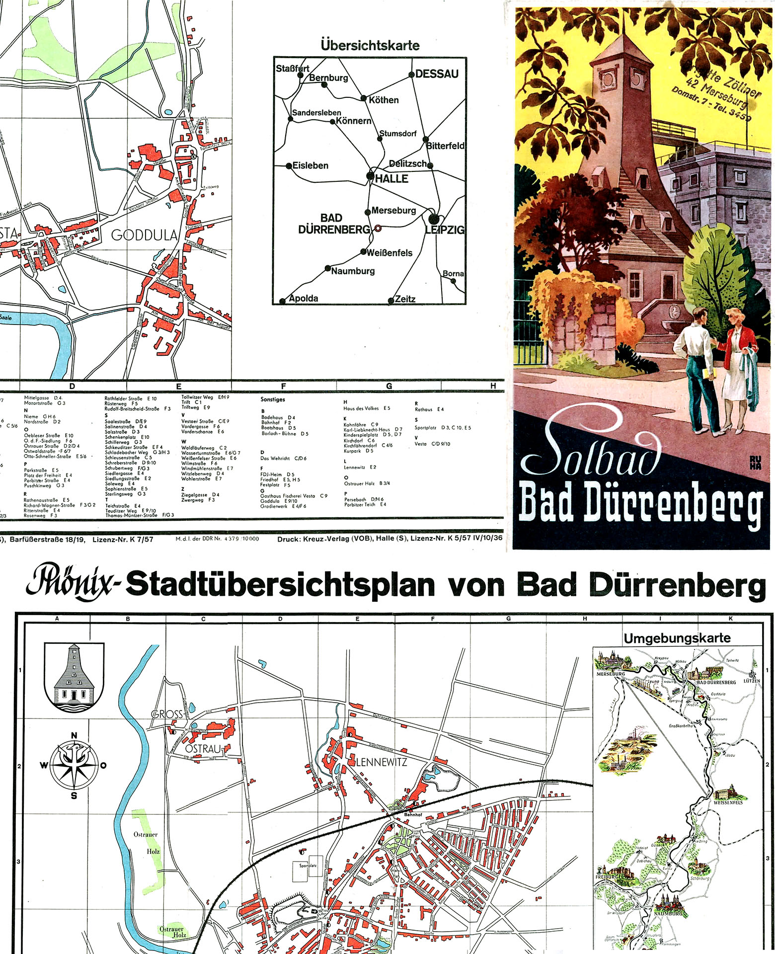 Phönix - Stadtübersichtsplan von Bad Dürrenberg